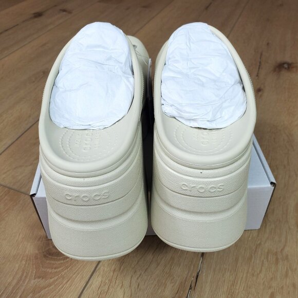 Crocs Womens Size 9 Siren Clog Platform Block High Heels Bone / White US W9/M7 - Picture 4 of 16